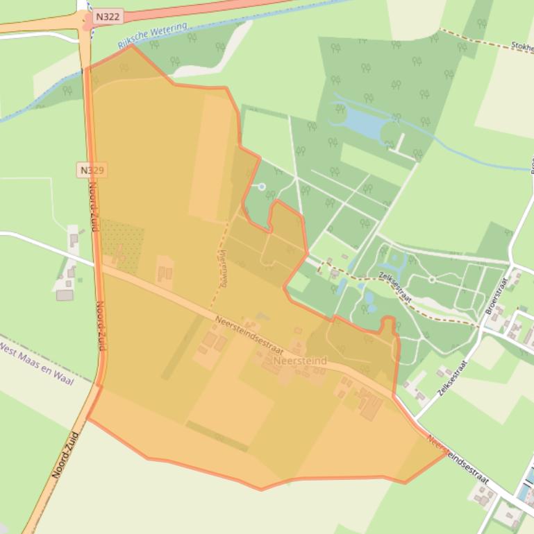 Kaart van postcodegebied 6631KD.