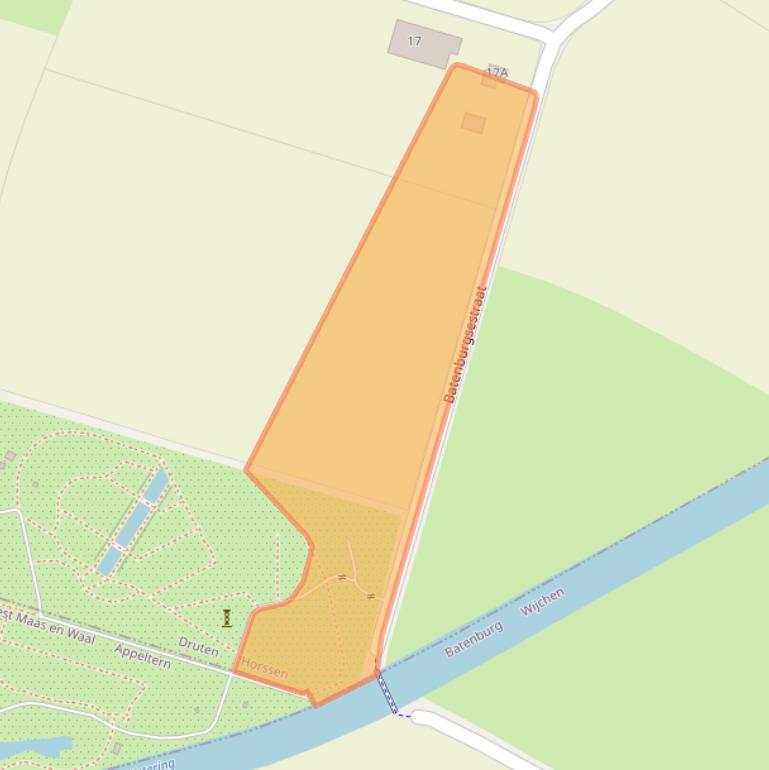 Kaart van postcodegebied 6631KZ.