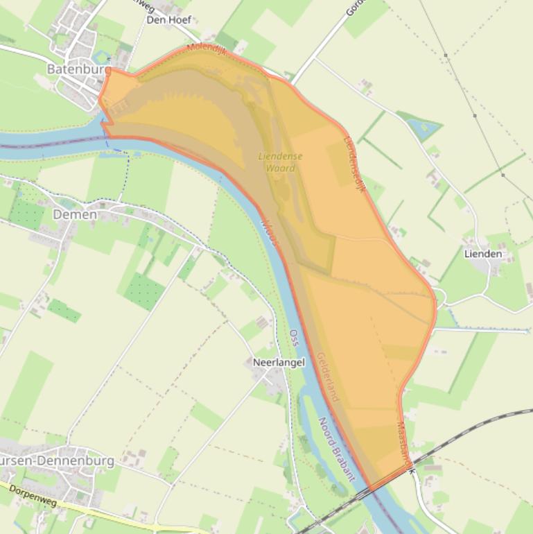 Kaart van postcodegebied 6634AE.
