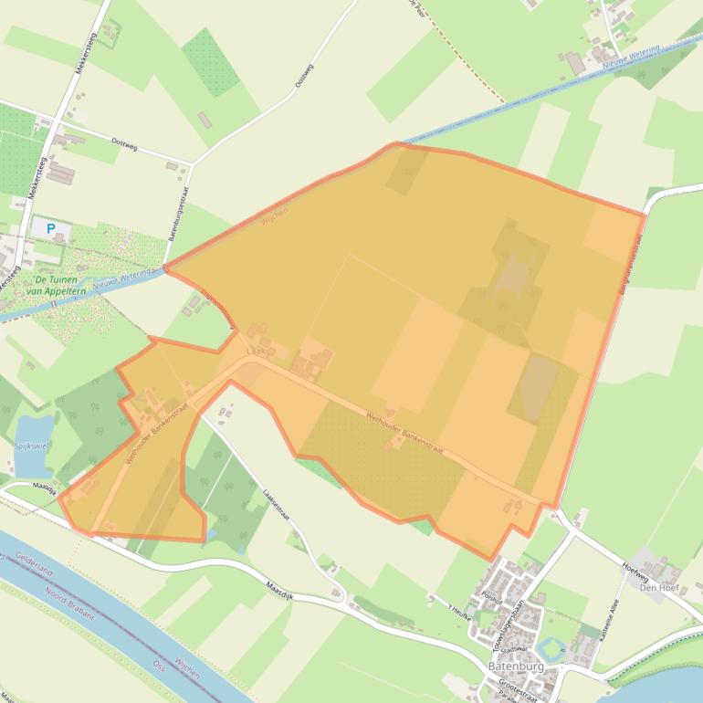 Kaart van postcodegebied 6634KC.