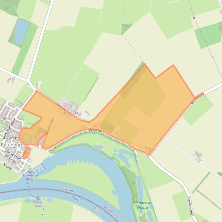 Kaart van postcodegebied 6634KE.