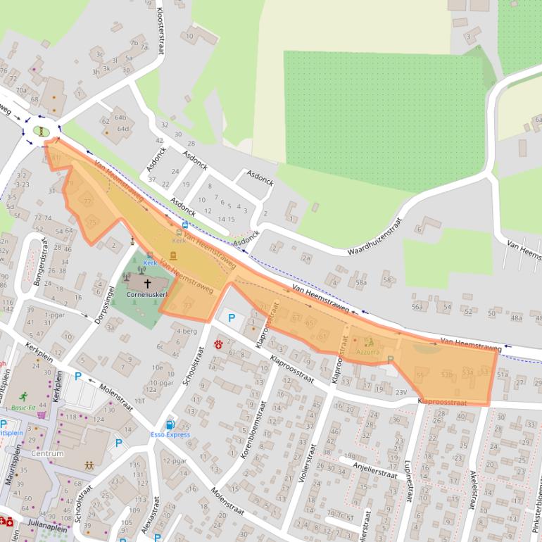 Kaart van postcodegebied 6641AB.