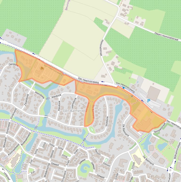 Kaart van postcodegebied 6641AC.