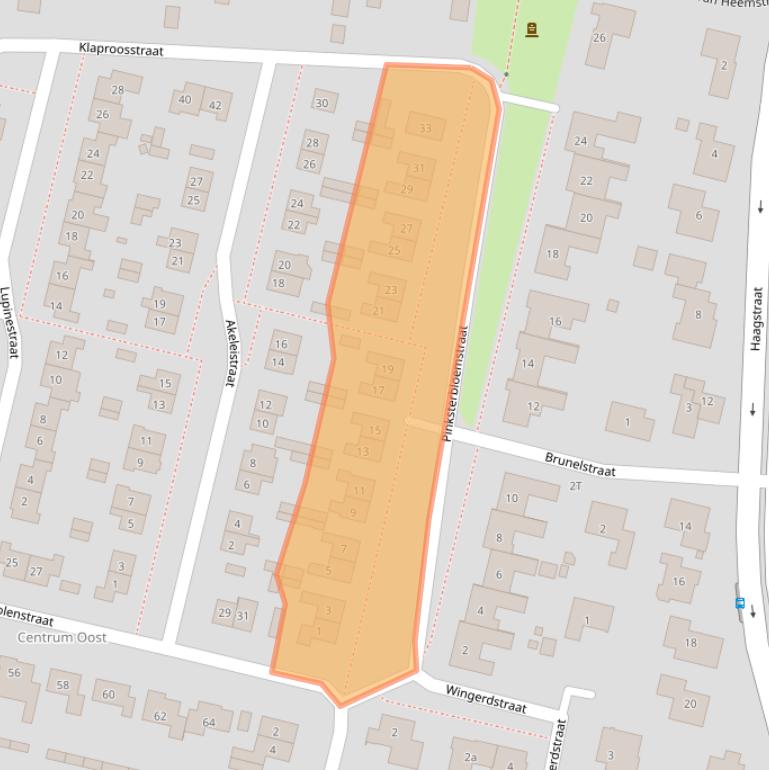 Kaart van postcodegebied 6641AM.