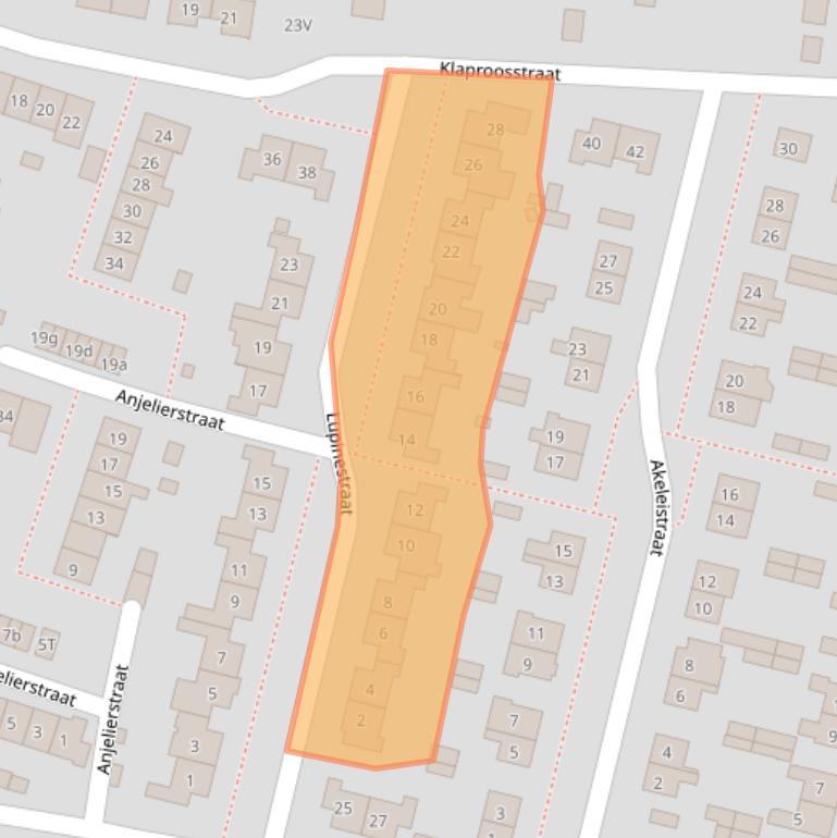 Kaart van postcodegebied 6641AW.