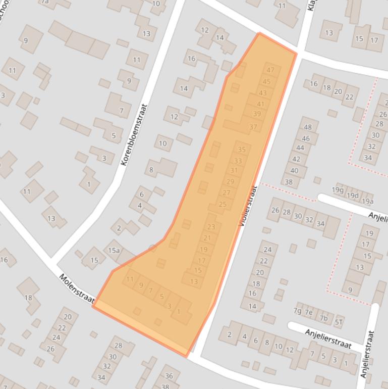 Kaart van postcodegebied 6641BA.