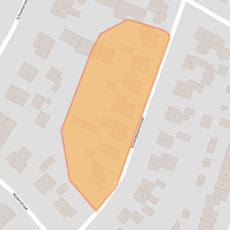 Kaart van postcodegebied 6641BC.