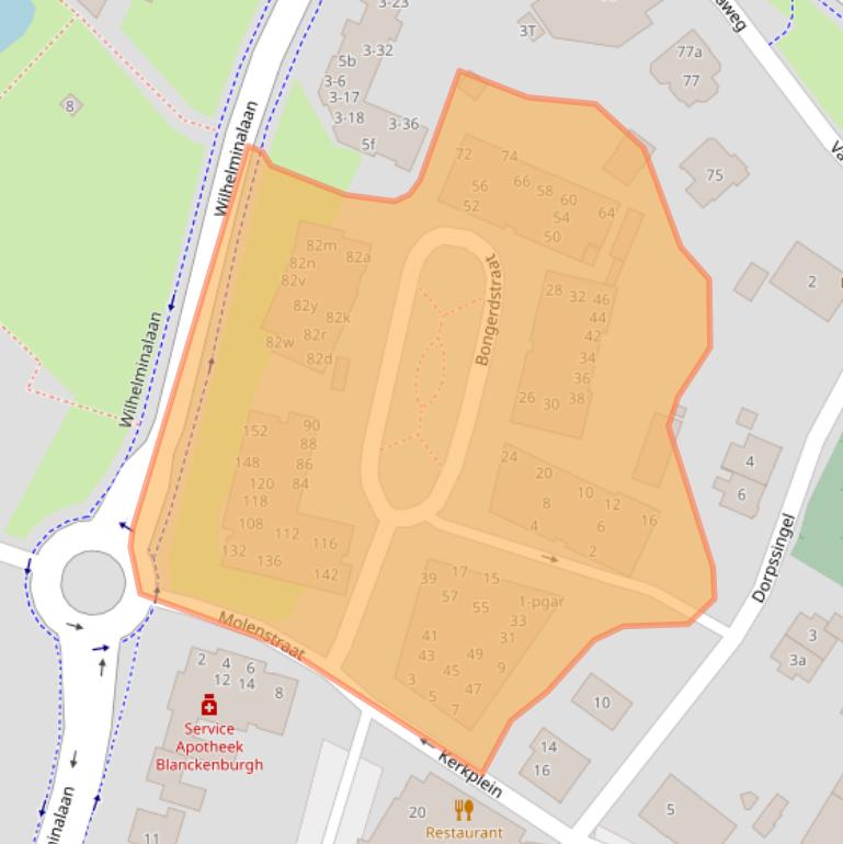 Kaart van postcodegebied 6641BG.