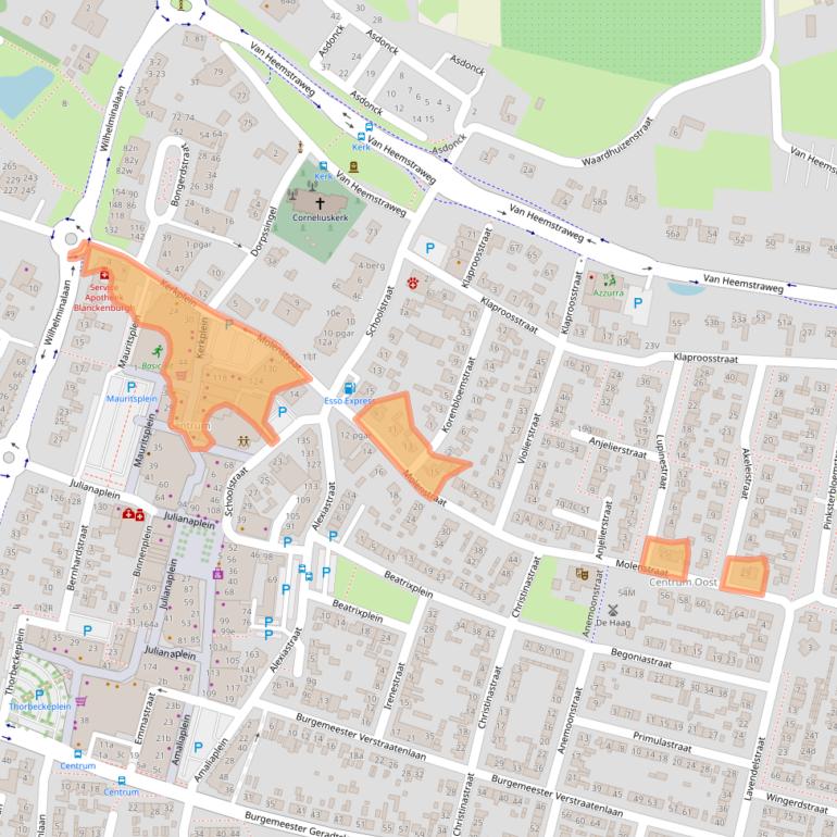 Kaart van postcodegebied 6641BH.