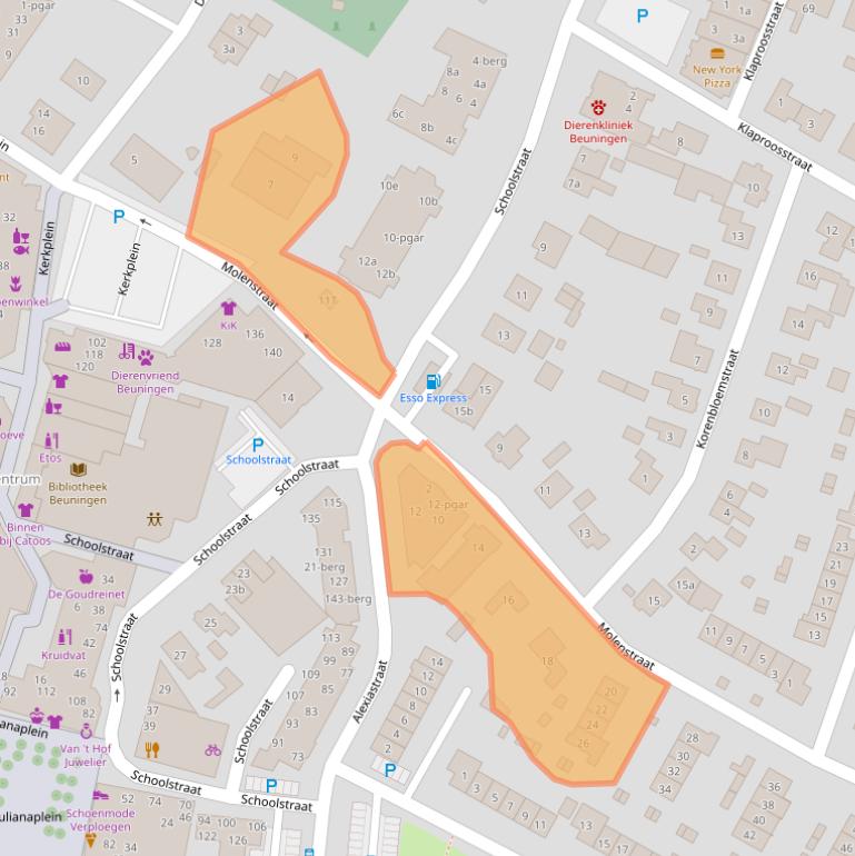 Kaart van postcodegebied 6641BJ.