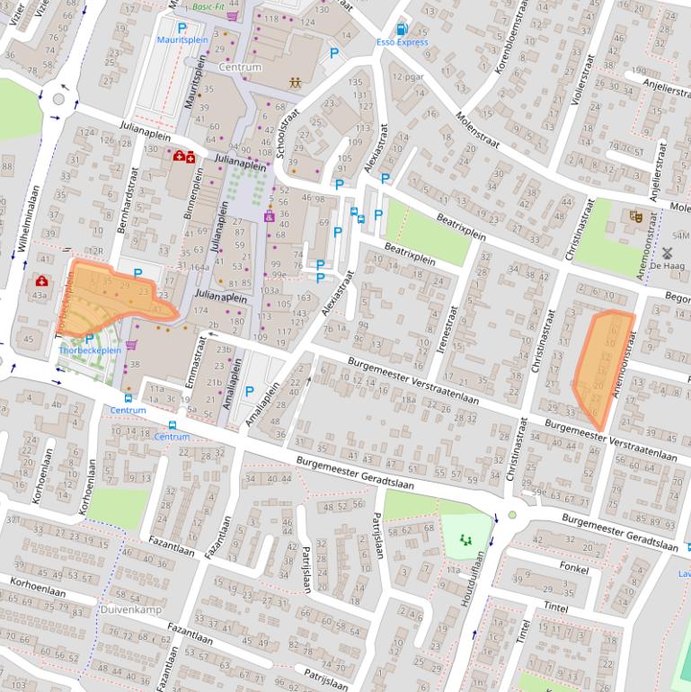 Kaart van postcodegebied 6641CB.