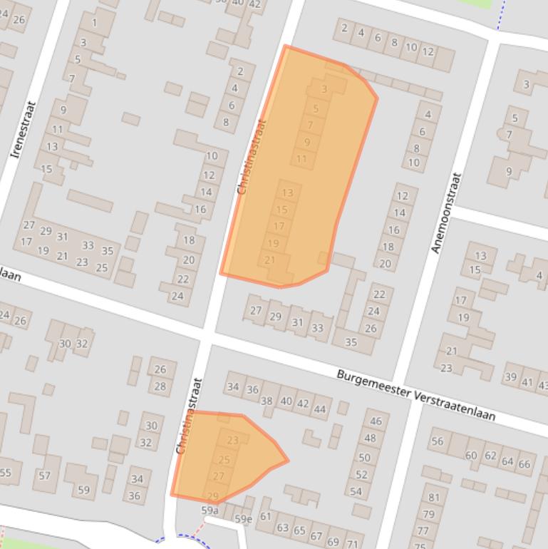 Kaart van postcodegebied 6641CJ.