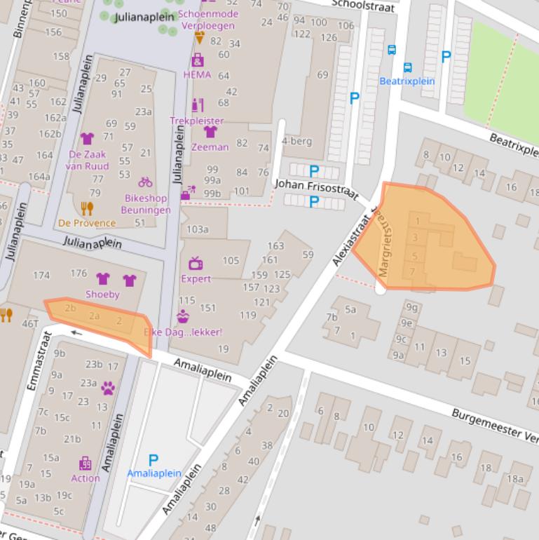 Kaart van postcodegebied 6641CP.