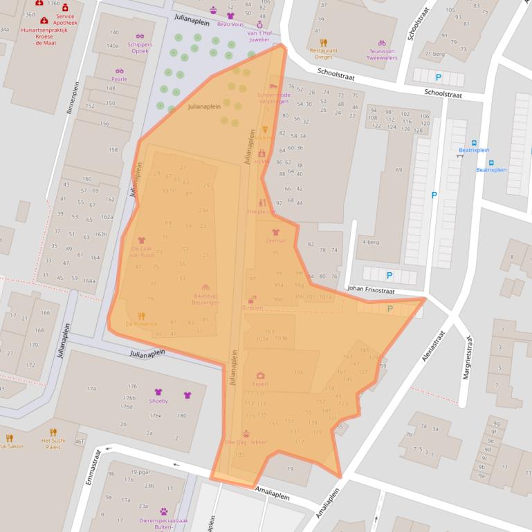 Kaart van postcodegebied 6641CS.