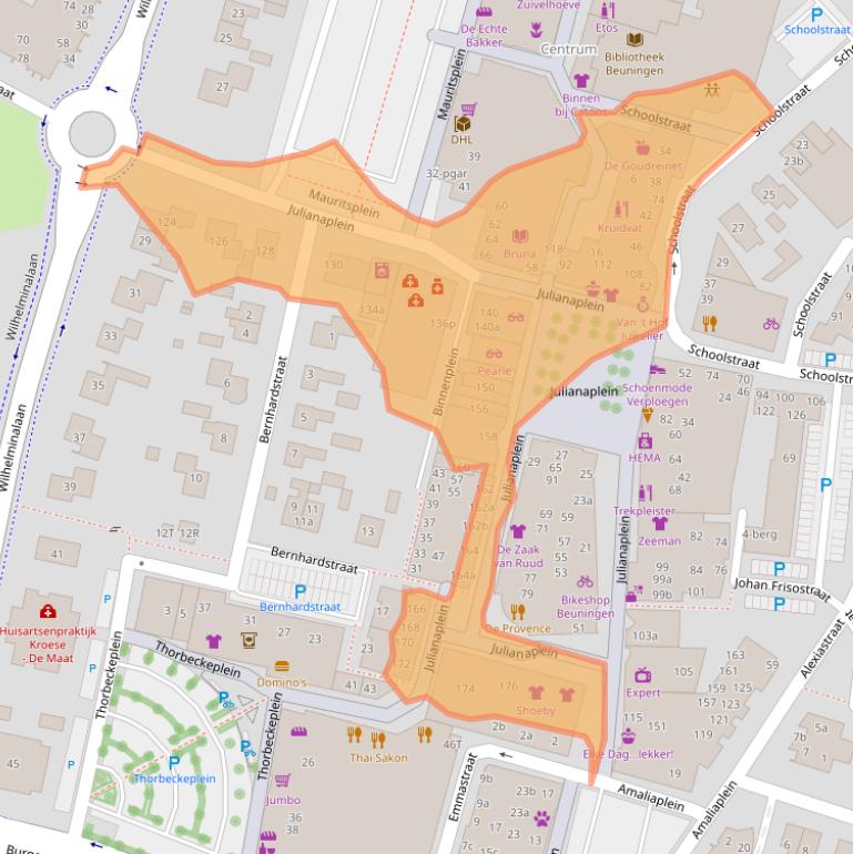 Kaart van postcodegebied 6641CT.