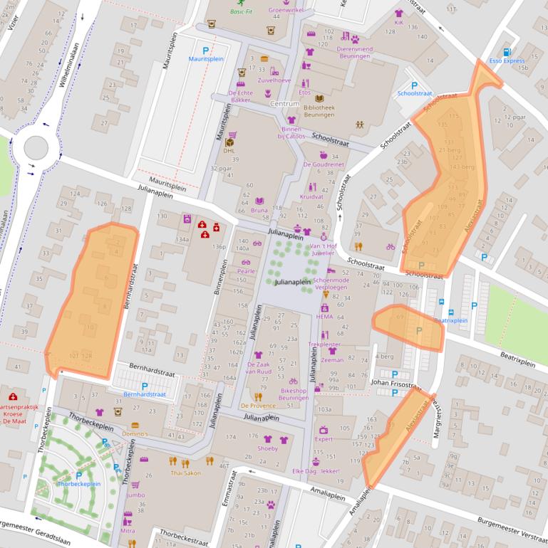 Kaart van postcodegebied 6641CW.