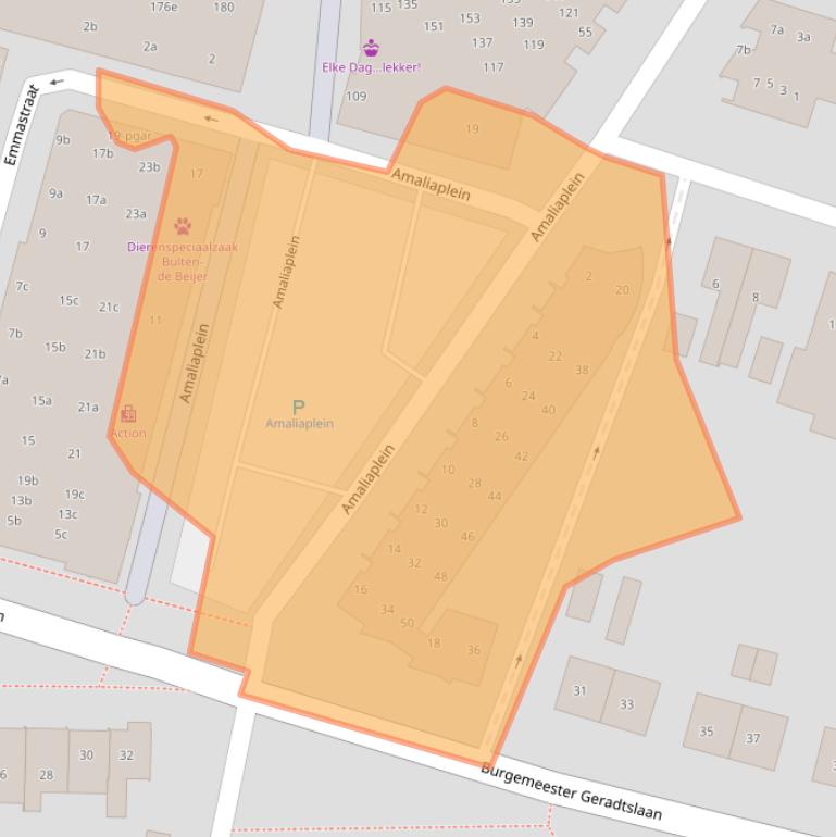 Kaart van postcodegebied 6641CX.