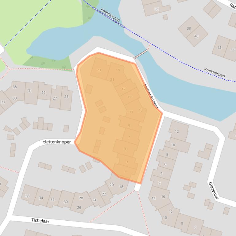 Kaart van postcodegebied 6641EJ.