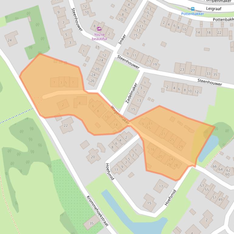 Kaart van postcodegebied 6641EW.