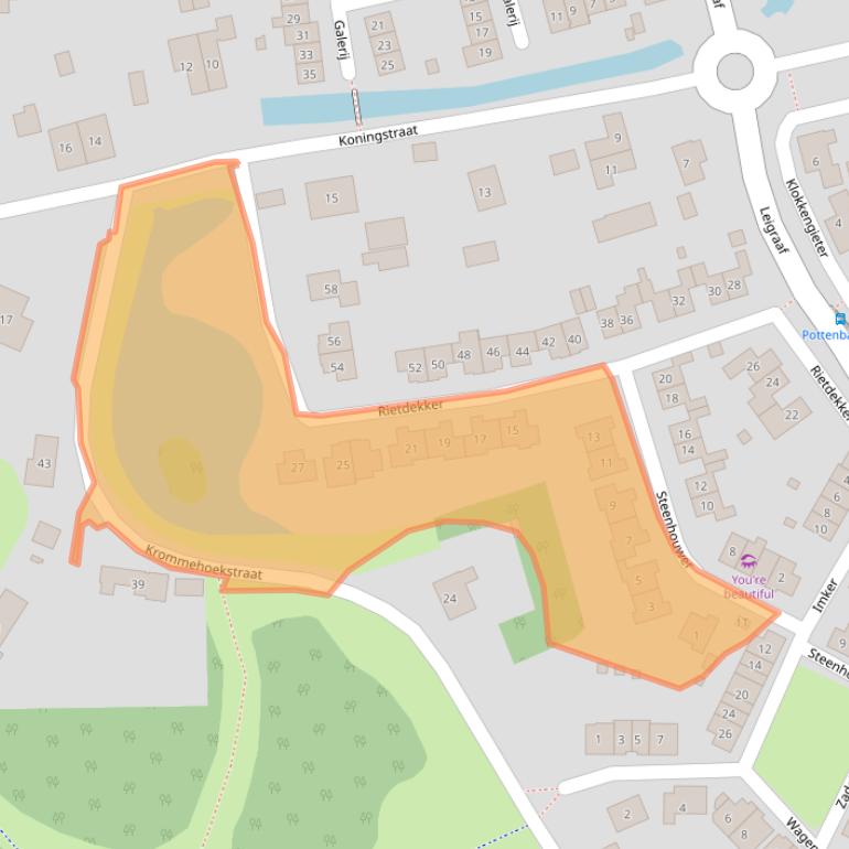 Kaart van postcodegebied 6641GT.