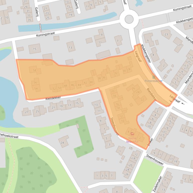 Kaart van postcodegebied 6641GV.