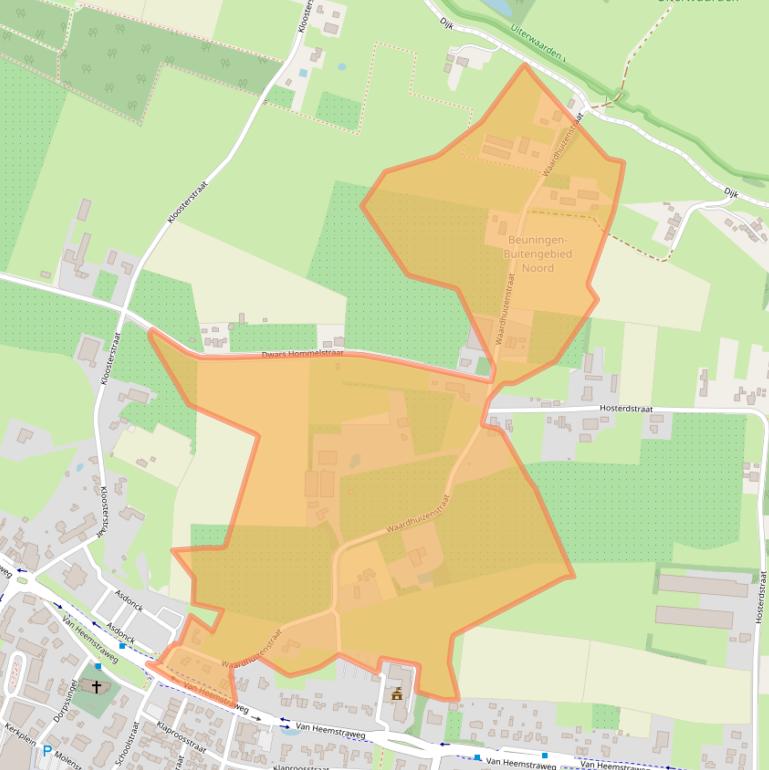 Kaart van postcodegebied 6641KA.