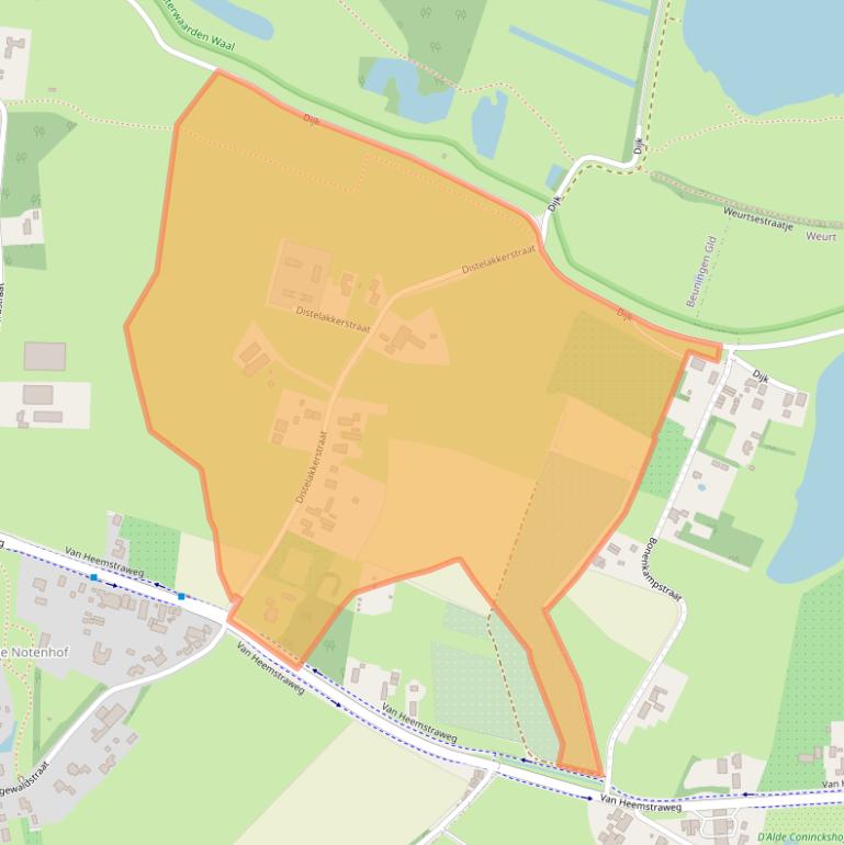 Kaart van postcodegebied 6641KC.