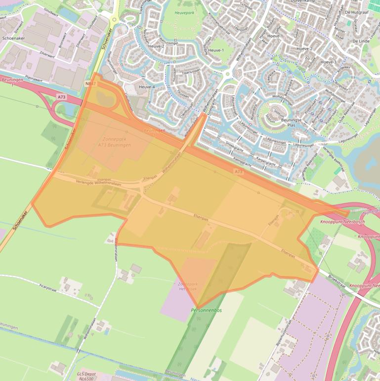 Kaart van postcodegebied 6641KM.