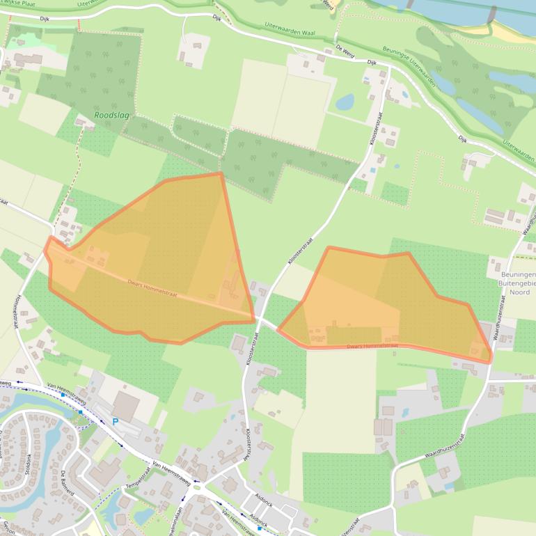 Kaart van postcodegebied 6641KX.