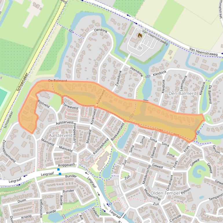 Kaart van postcodegebied 6641LD.