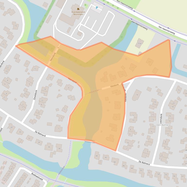 Kaart van postcodegebied 6641LM.