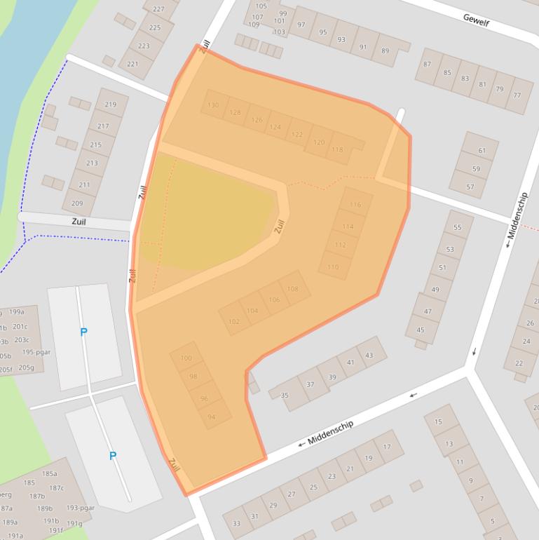 Kaart van postcodegebied 6641MJ.