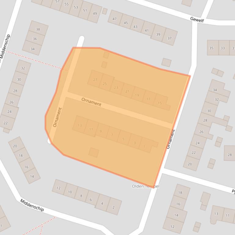 Kaart van postcodegebied 6641MR.