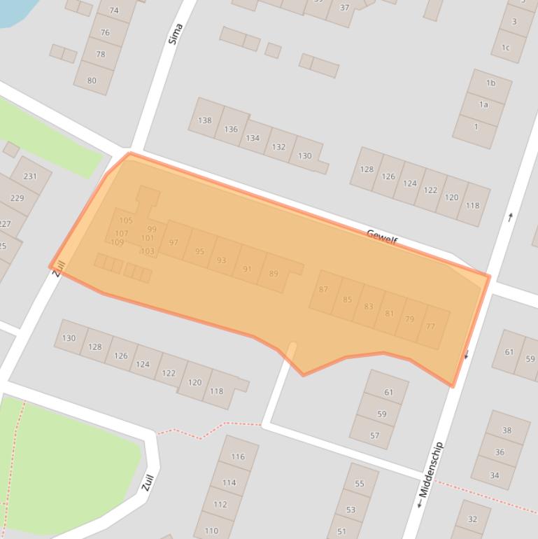Kaart van postcodegebied 6641NC.