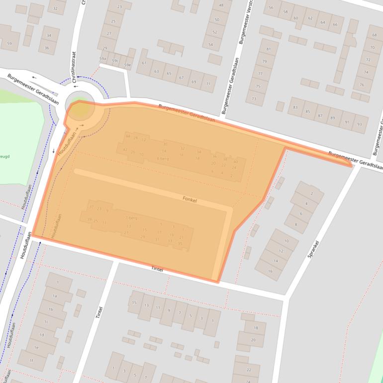 Kaart van postcodegebied 6641RT.