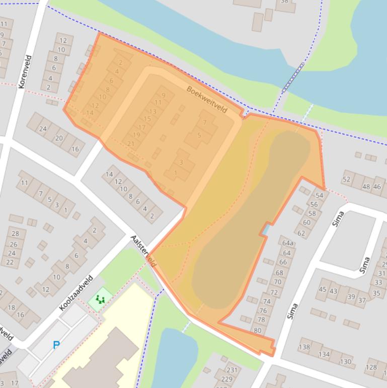 Kaart van postcodegebied 6641SG.