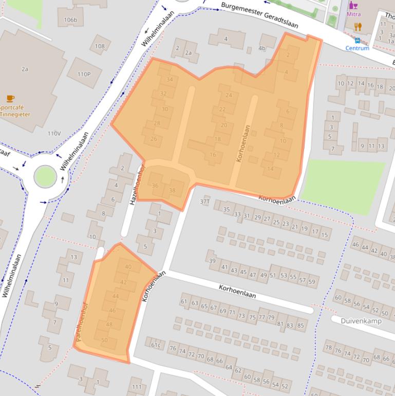 Kaart van postcodegebied 6641XS.