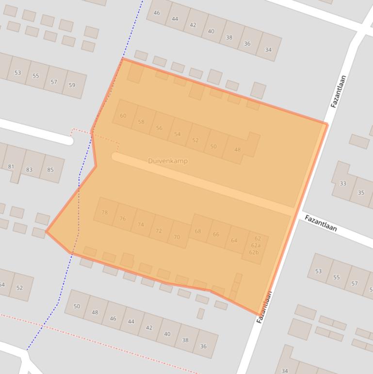 Kaart van postcodegebied 6641XZ.