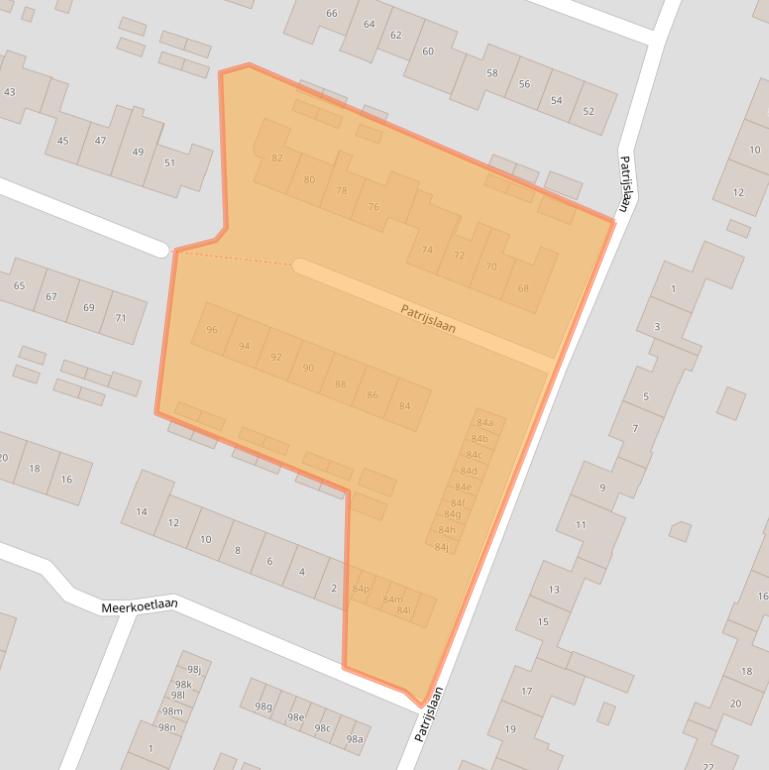 Kaart van postcodegebied 6641ZJ.