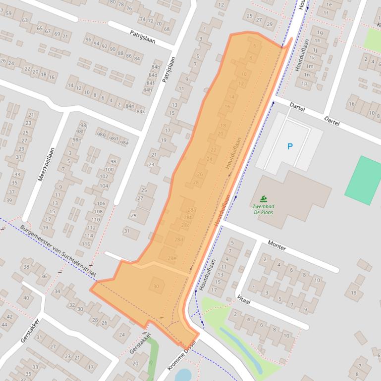 Kaart van postcodegebied 6641ZP.