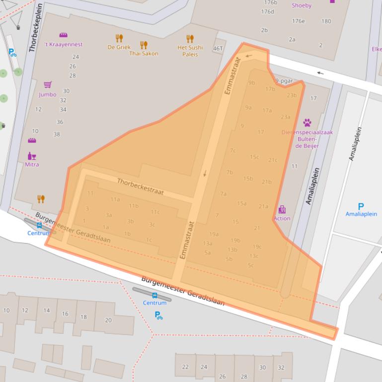 Kaart van postcodegebied 6641ZR.