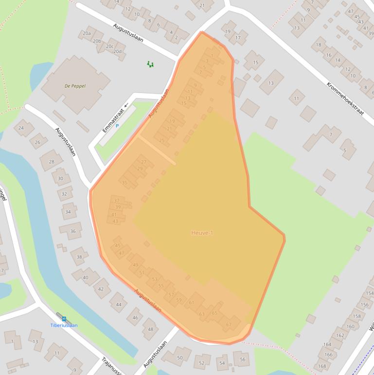 Kaart van postcodegebied 6642AA.