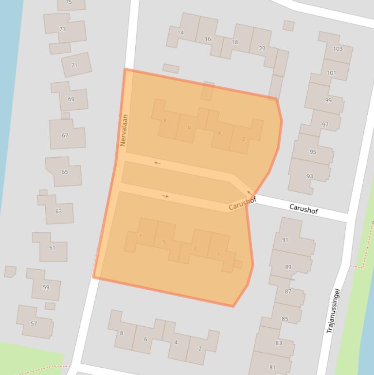 Kaart van postcodegebied 6642BD.