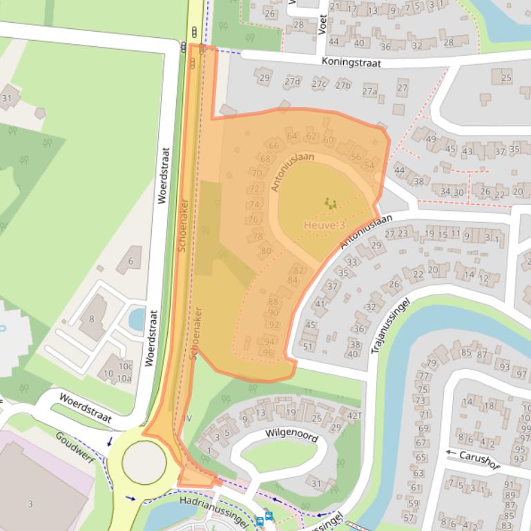 Kaart van postcodegebied 6642BJ.