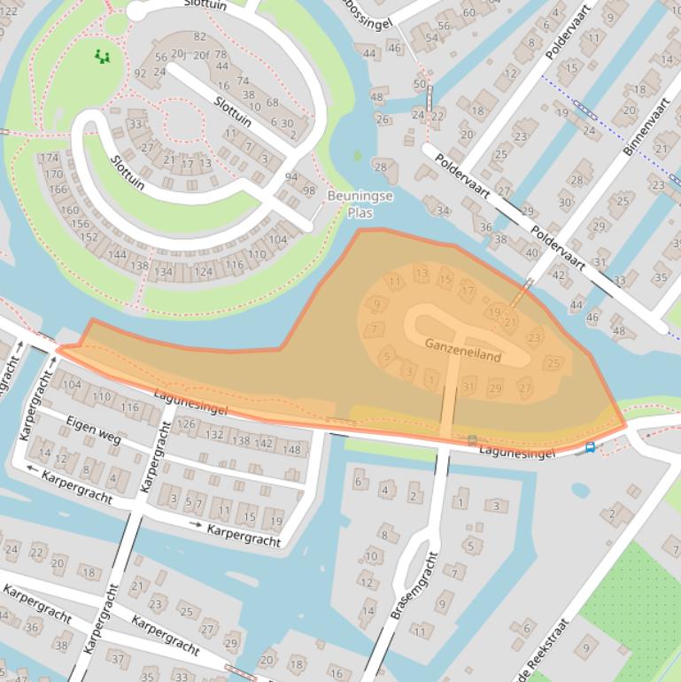 Kaart van postcodegebied 6642DJ.