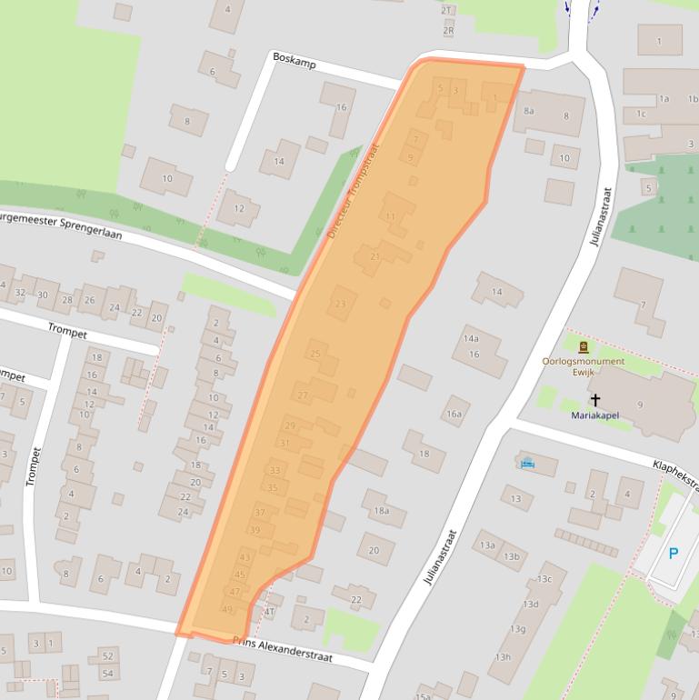 Kaart van postcodegebied 6644AJ.