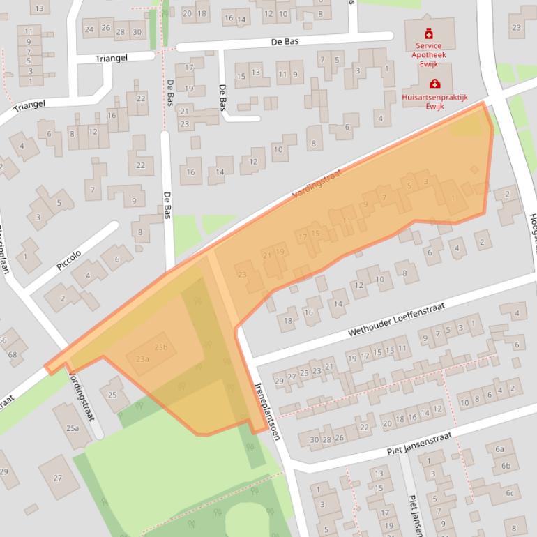 Kaart van postcodegebied 6644BE.