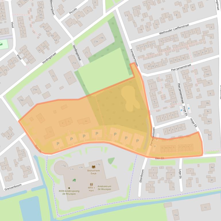 Kaart van postcodegebied 6644EB.