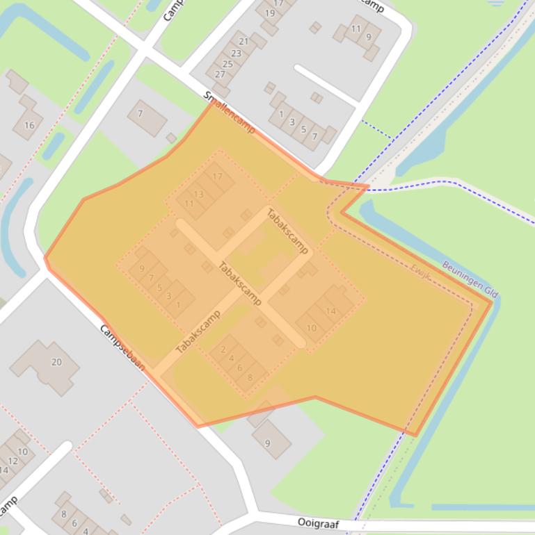 Kaart van postcodegebied 6644GW.