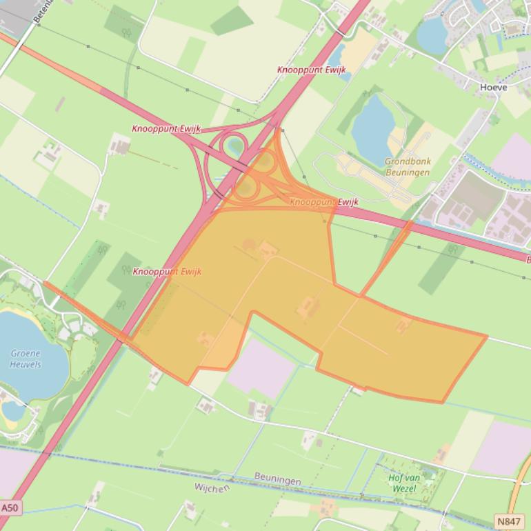 Kaart van postcodegebied 6644KP.